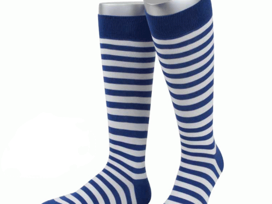 Fasching Kniesocken blau Ringel | 1 Paar | Art. CL12B